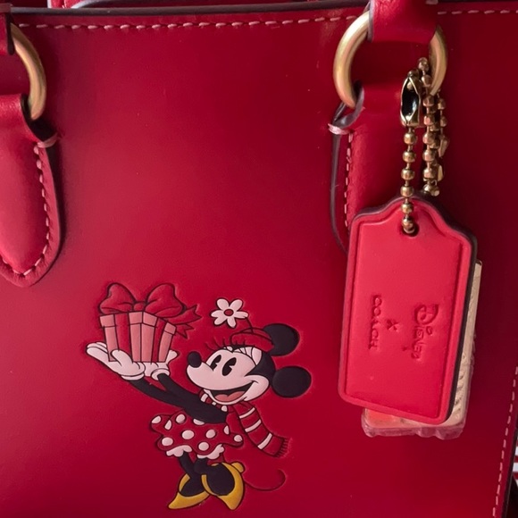 🎁 DISNEY X COACH NORTH SOUTH MINI TOTE WITH MINNIE MOUSE AND CARD CASE 🎁 - Picture 13 of 16